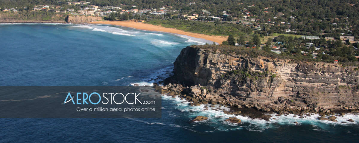 Aerial stock photo of Northern Beaches.